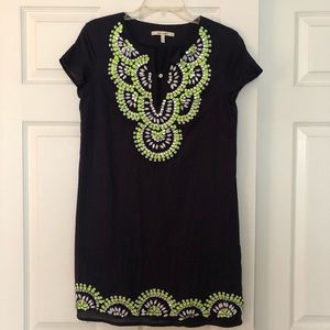 Embroidered Navy Beach Cover Up, NWOT
